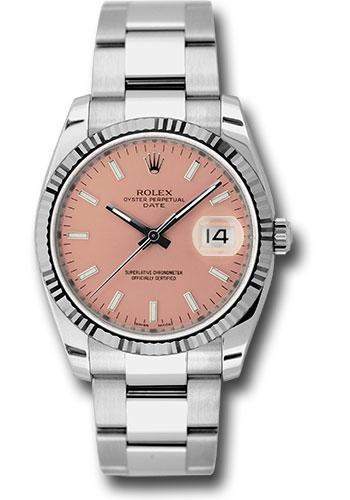 Rolex Oyster Perpetual Date Pink Index Fluted 115234 watch
