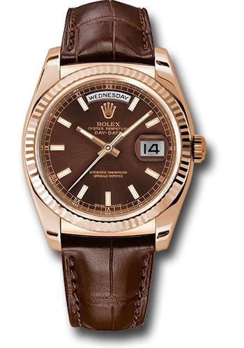 Pre-owned Rolex Everose Gold Day-Date — 118135