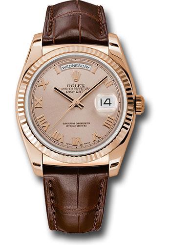 Pre-owned Rolex Everose Gold Day-Date — 118135