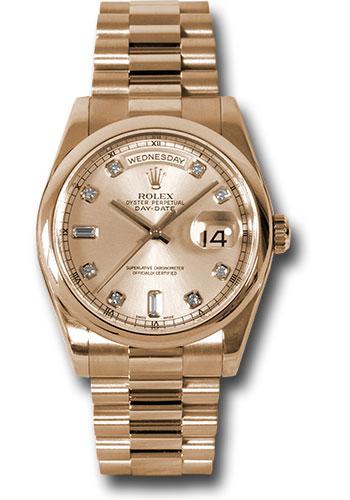 Pre-owned Rolex Pink Gold Day-Date — 118205