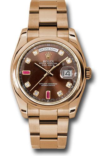 Pre-owned Rolex Everose Gold Day-Date — 118205