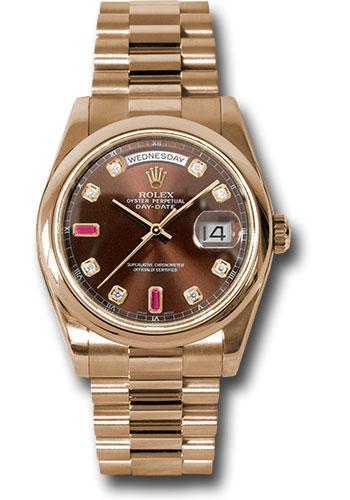 Pre-owned Rolex Everose Gold Day-Date — 118205
