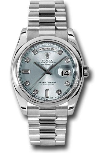 Pre-owned Rolex Platinum Day-Date 36 — 118206