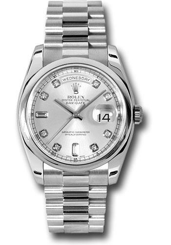 Pre-owned Rolex Platinum Day-Date 36 — 118206