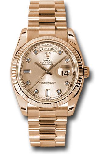 Pre-owned Rolex Pink Gold Day-Date — 118235