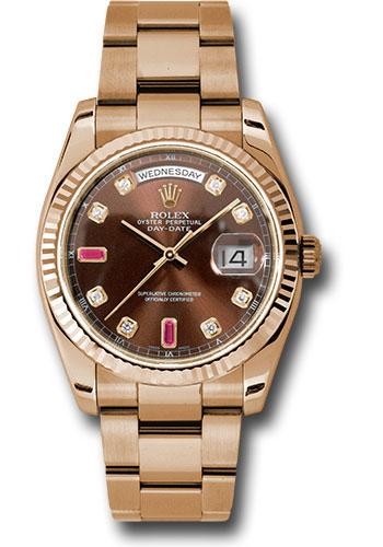 Pre-owned Rolex Everose Gold Day-Date — 118235