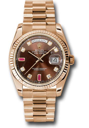 Pre-owned Rolex Everose Gold Day-Date — 118235