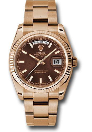 Pre-owned Rolex Everose Gold Day-Date — 118235