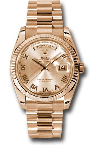 Pre-owned Rolex Pink Gold Day-Date — 118235