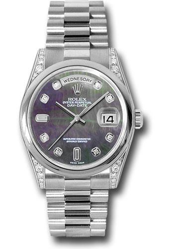Pre-owned Rolex Platinum Day-Date 36 — 118296