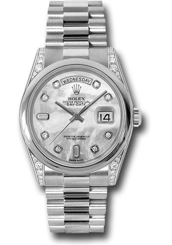 Pre-owned Rolex Platinum Day-Date 36 — 118296