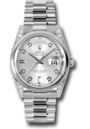 Pre-owned Rolex Platinum Day-Date 36 — 118296