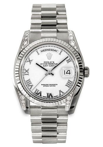 Pre-owned Rolex White Gold Day-Date — 118339