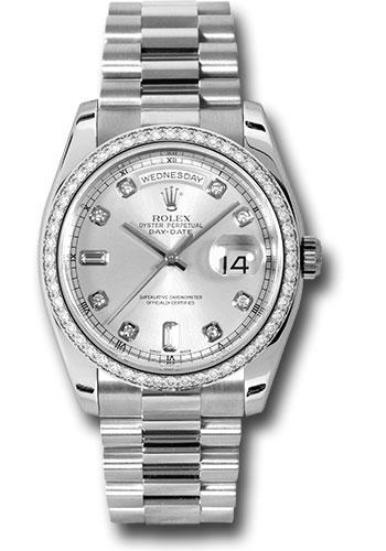Pre-owned Rolex Platinum Day-Date 36 — 118346