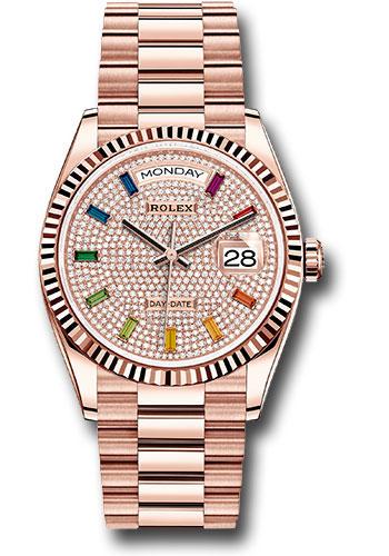 Pre-owned Rolex Everose Gold Day-Date — 128235