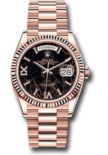 Pre-owned Rolex Everose Gold Day-Date — 128235