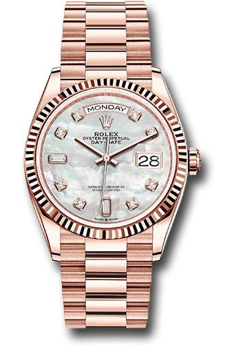 Pre-owned Rolex Everose Gold Day-Date — 128235