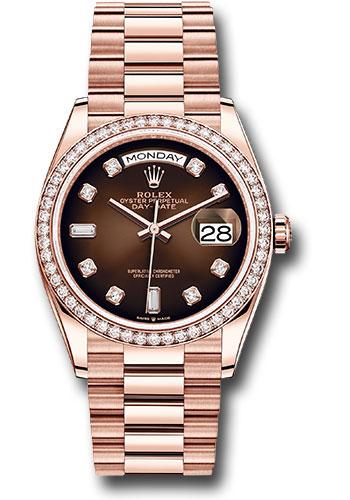 Pre-owned Rolex Everose Gold Day-Date — 128345RBR