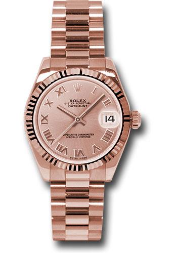 Rolex Datejust 31 Champagne Roman Pink Gold 178275 watch