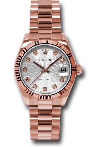Rolex Datejust 31 Silver Jubilee Diamond Pink Gold 178275 watch