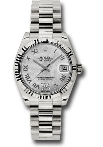 Pre-owned Rolex White Gold Datejust — 178279