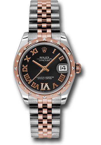 Rolex Datejust 31 Black Diamond Roman Vi Roman 178341 watch