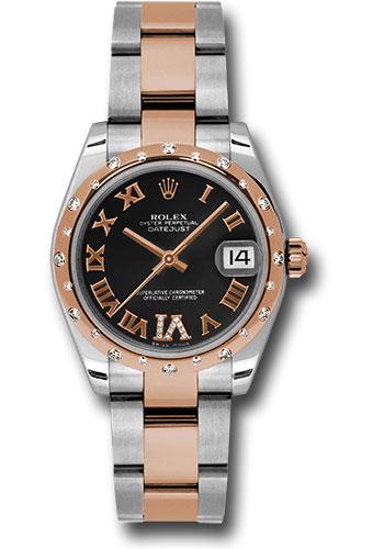 Rolex Datejust 31 Black Diamond Roman Vi Roman Oyster 178341 watch