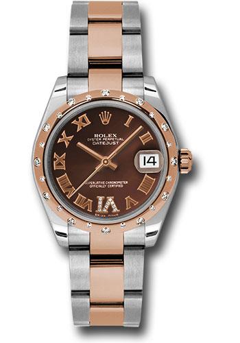 Rolex Datejust 31 Chocolate Diamond Roman Vi Roman Oyster 178341 watch