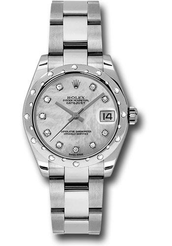 Pre-owned Rolex Steel and White — 178344