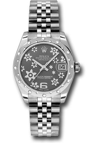 Pre-owned Rolex Steel and White — 178344