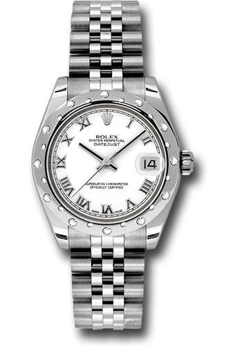 Pre-owned Rolex Steel and White — 178344