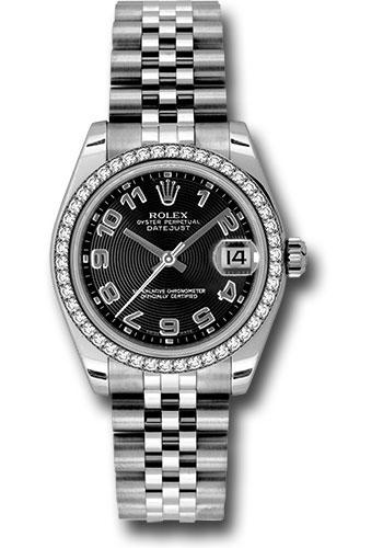 Rolex Datejust 31 Black Concentric Circle Arabic 178384 watch