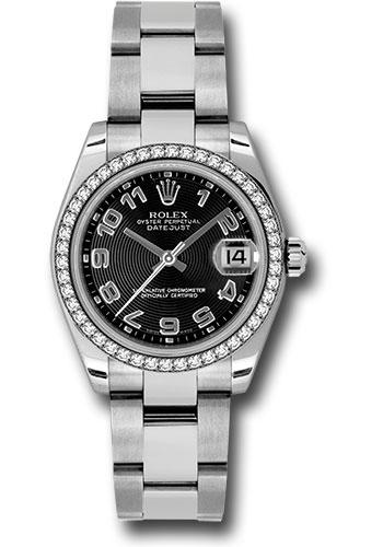 Rolex Datejust 31 White Gold Black Concentric Arabic Oyster 178384 watch