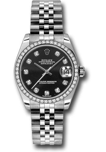 Rolex Datejust 31 Black Diamond White Gold Jubilee 178384 watch
