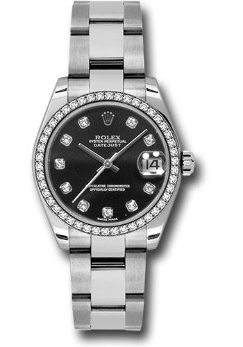 Rolex Datejust 31 Black Diamond White Gold Oyster 178384 watch