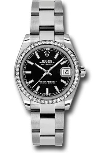 Rolex Datejust 31 Black Index White Gold Oyster 178384 watch
