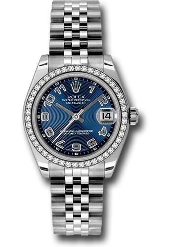 Rolex Datejust 31 Blue Concentric Circle Arabic 178384 watch