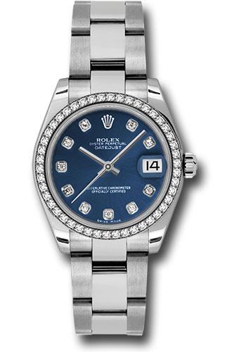 Rolex Datejust 31 Blue Diamond White Gold Oyster 178384 watch