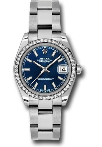 Rolex Datejust 31 Blue Index White Gold Oyster 178384 watch