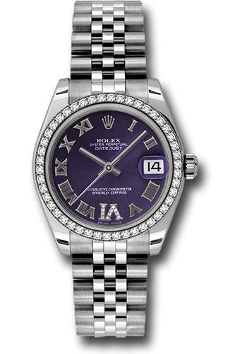 Rolex Datejust 31 Purple Diamond Roman Vi Roman 178384 watch