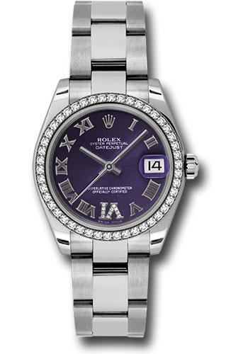 Rolex Datejust 31 Purple Diamond Roman Vi Roman Oyster 178384 watch
