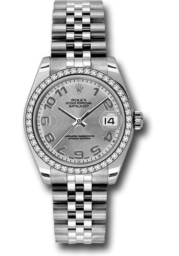 Rolex Datejust 31 Silver Concentric Circle Arabic 178384 watch