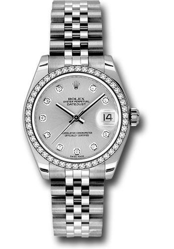 Rolex Datejust 31 Silver Diamond White Gold 178384 watch