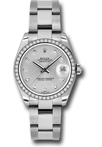 Rolex Datejust 31 Silver Diamond Oyster 178384 watch