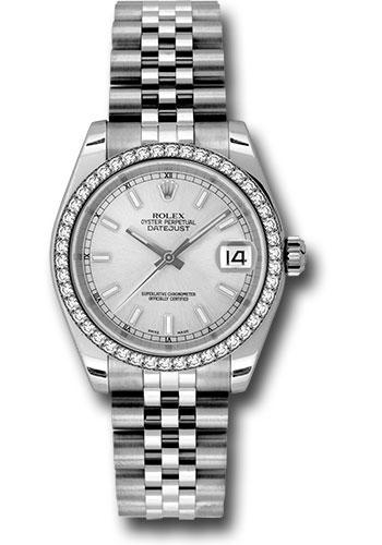Rolex Datejust 31 Silver Index White Gold Jubilee 178384 watch