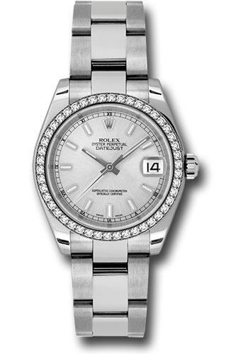 Rolex Datejust 31 Silver Index White Gold Oyster 178384 watch