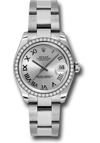 Rolex Datejust 31 Silver Roman White Gold Oyster 178384 watch