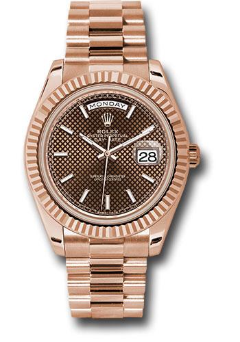 Pre-owned Rolex Everose Gold Day-Date — 228235