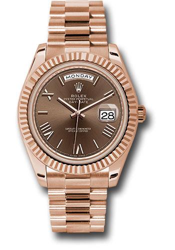Pre-owned Rolex Everose Gold Day-Date — 228235