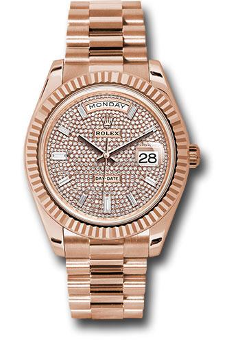 Pre-owned Rolex Everose Gold Day-Date — 228235